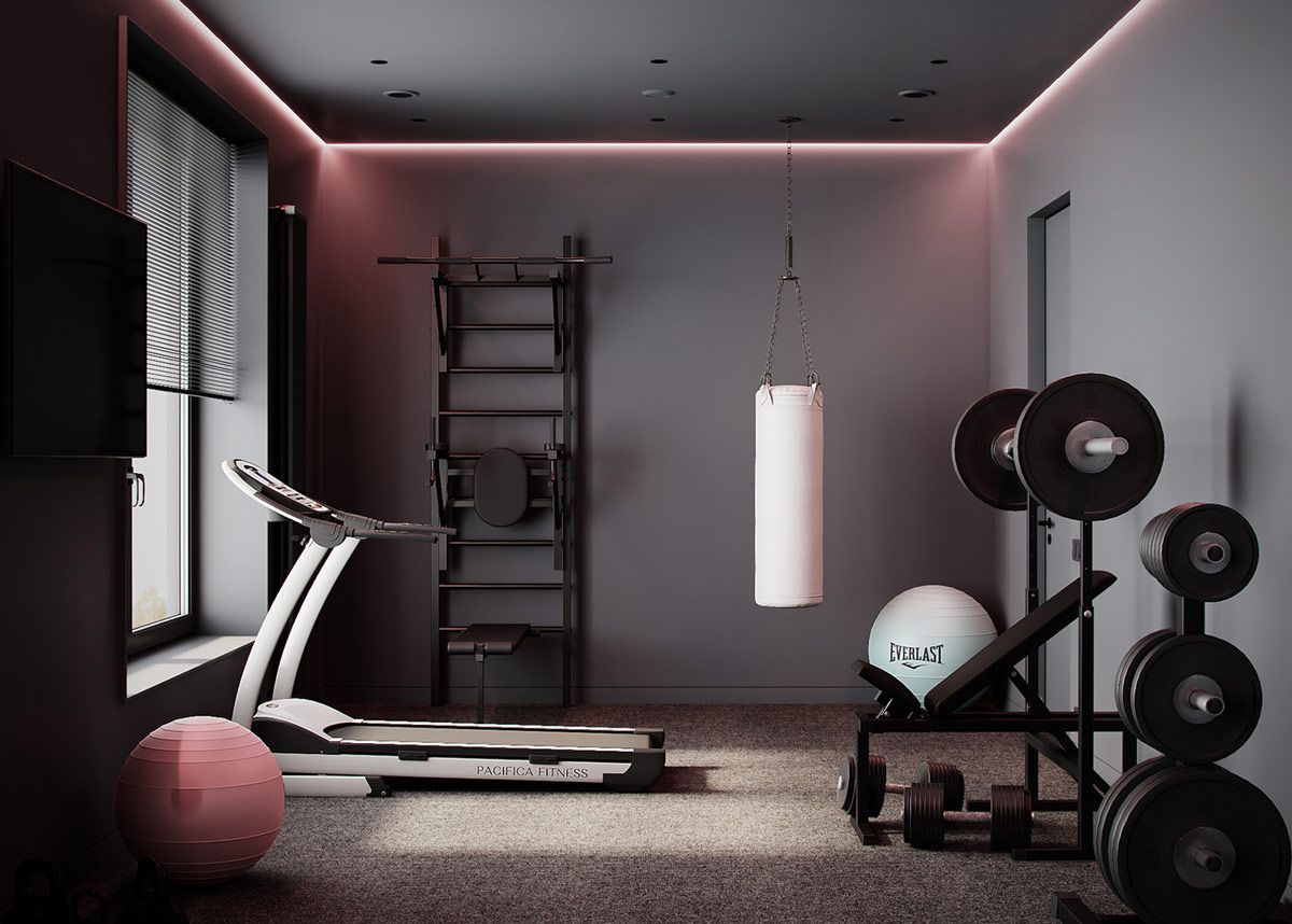 Custom home gym by Boxers Booth